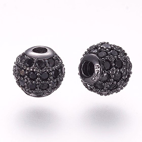 Perles de Zircon Cubique Noires