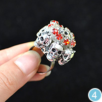 Skull Beads Ring